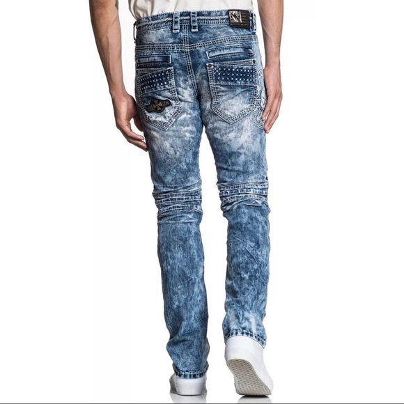 AFFLICTION Men Denim Jeans GAGE RELENT FLETCH Embr - Picture 7 of 9